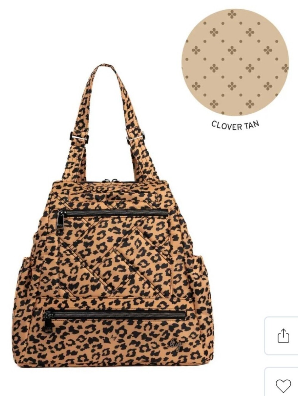 $90 Retail Lug Skyhop Backpack in Spotted Leopard, Popular & Sold Out Everywhere